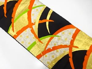 アンティーク　雪芝模様織出し袋帯（着用可）